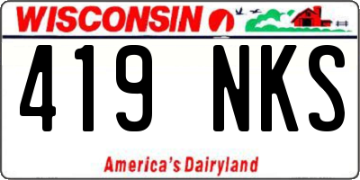 WI license plate 419NKS