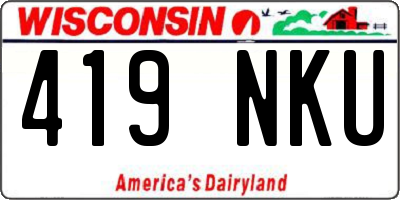 WI license plate 419NKU