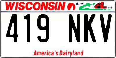 WI license plate 419NKV