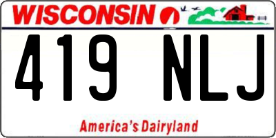 WI license plate 419NLJ