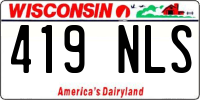 WI license plate 419NLS