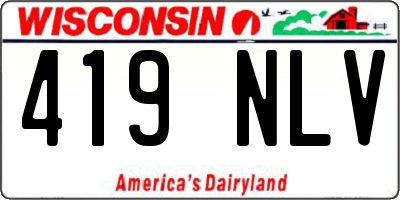 WI license plate 419NLV