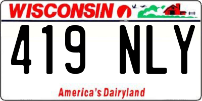 WI license plate 419NLY