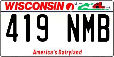 WI license plate 419NMB