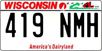 WI license plate 419NMH