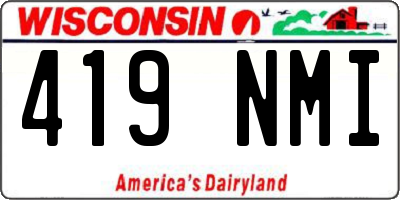 WI license plate 419NMI