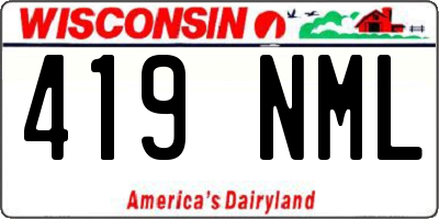 WI license plate 419NML