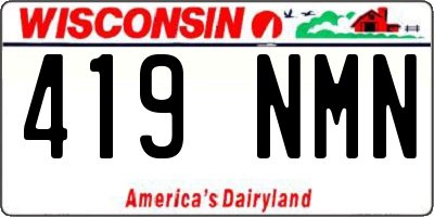 WI license plate 419NMN