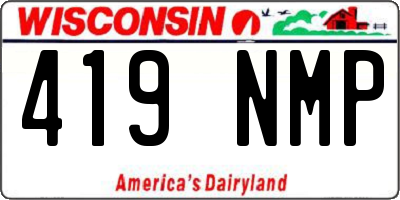 WI license plate 419NMP