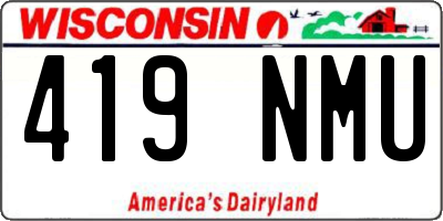 WI license plate 419NMU