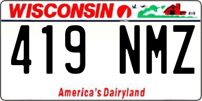WI license plate 419NMZ