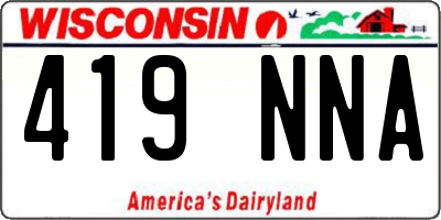 WI license plate 419NNA