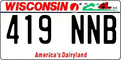 WI license plate 419NNB