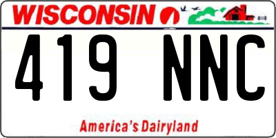 WI license plate 419NNC