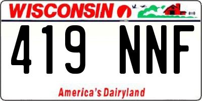 WI license plate 419NNF