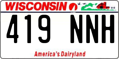WI license plate 419NNH