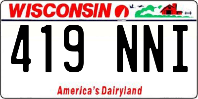 WI license plate 419NNI