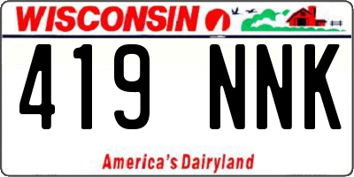 WI license plate 419NNK