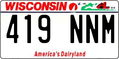 WI license plate 419NNM