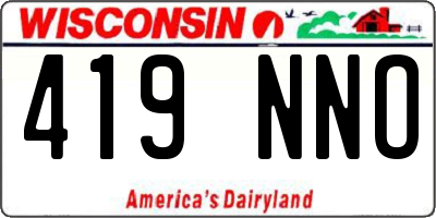 WI license plate 419NNO