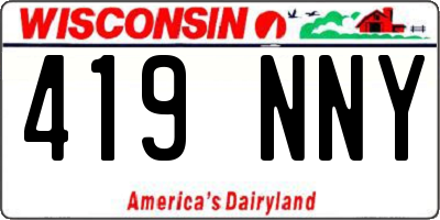 WI license plate 419NNY