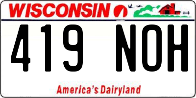 WI license plate 419NOH