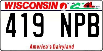 WI license plate 419NPB