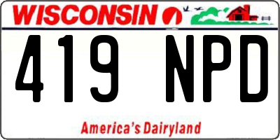 WI license plate 419NPD