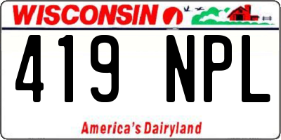 WI license plate 419NPL