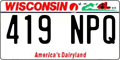 WI license plate 419NPQ