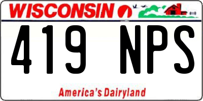 WI license plate 419NPS