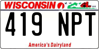 WI license plate 419NPT