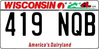 WI license plate 419NQB