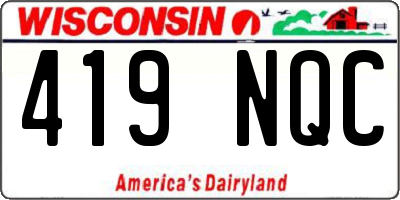 WI license plate 419NQC