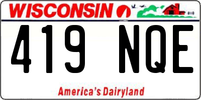 WI license plate 419NQE