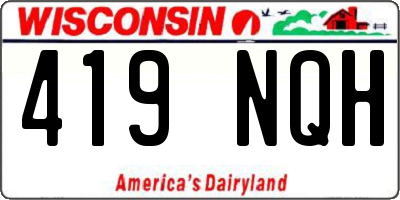 WI license plate 419NQH