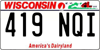 WI license plate 419NQI