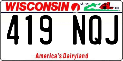 WI license plate 419NQJ