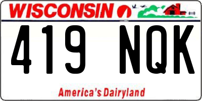 WI license plate 419NQK