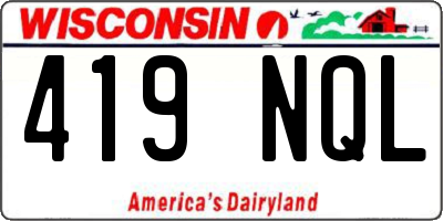 WI license plate 419NQL