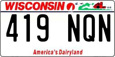 WI license plate 419NQN