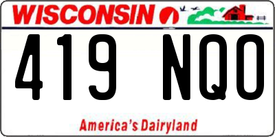 WI license plate 419NQO