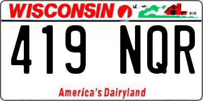 WI license plate 419NQR