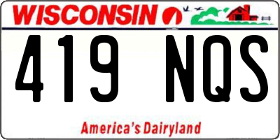 WI license plate 419NQS