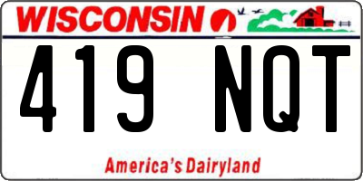 WI license plate 419NQT