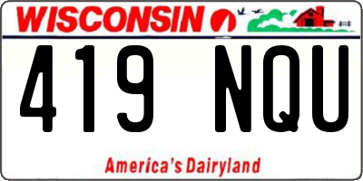 WI license plate 419NQU