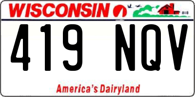 WI license plate 419NQV