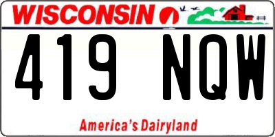 WI license plate 419NQW