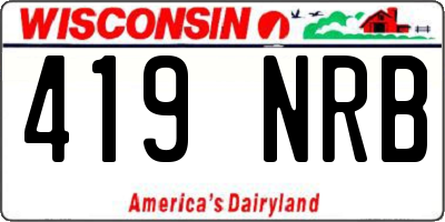 WI license plate 419NRB