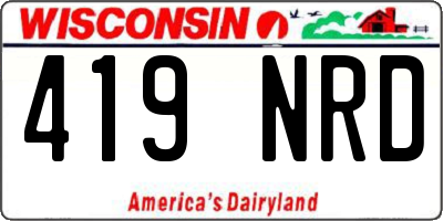 WI license plate 419NRD